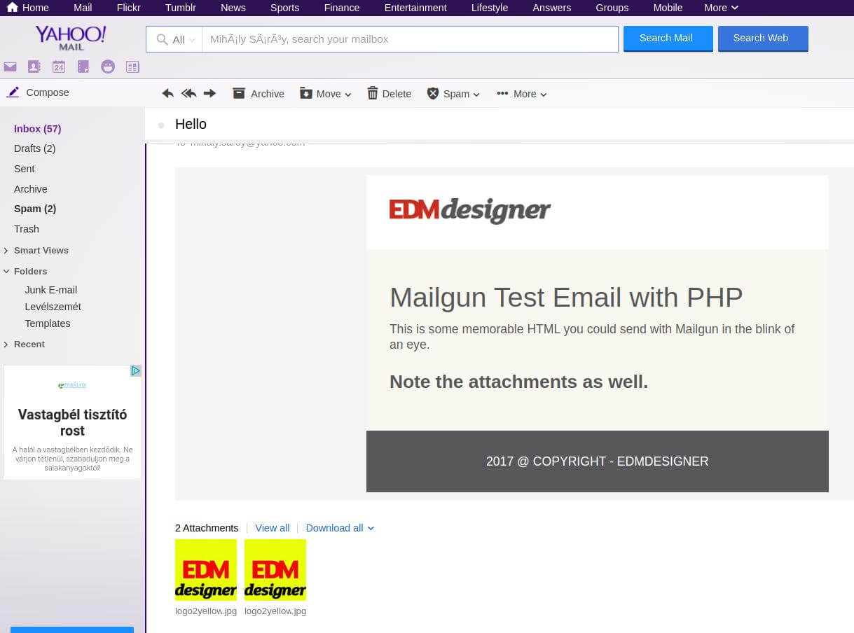Email delivered by Mailgun