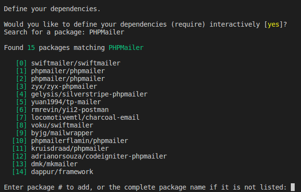 Add PHP Mailer dependency