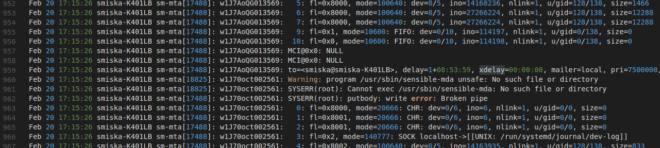 Troubleshoot by Mail logs